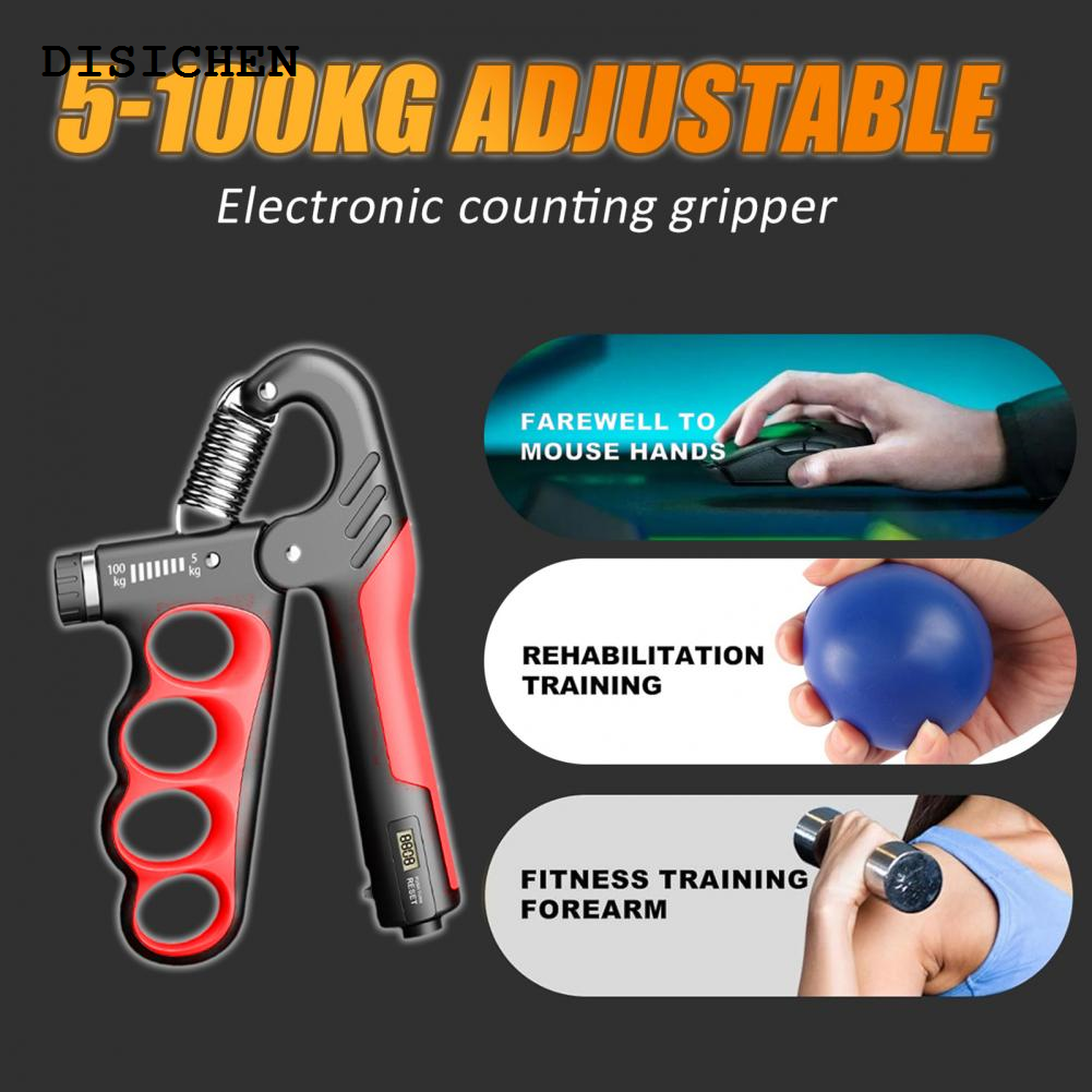 DISICHEN Profesional Grip Strengthener Adjustable Electronic Hand Grip Strength Trainer for Men Women Forearm Exerciser Muscle Developer Fitness