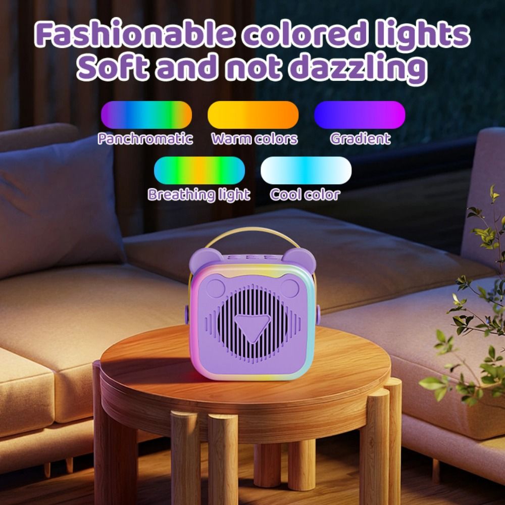 Children's Gifts Portable Mini Karaoke Machine HIFI Surround 3.5mm Earphone Mini Home Karaoke Speaker Charging Wireless Microphones Mini Bluetooth Audio Home Karaoke
