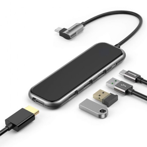 Baseus 5 in 1 Type-C Hub - UCN3277 | USB 3.0 x 3 , 4K HDMI x 1 , PD | 100% Genuine