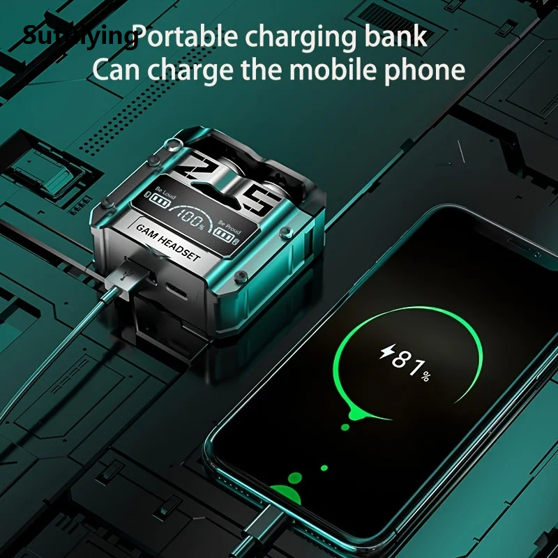 Sutuiying M25 Wireless In Ear Bluetooth Earphones With Large Capacity 2025 Supporting Digital Display Bluetooth Gaming Earphones