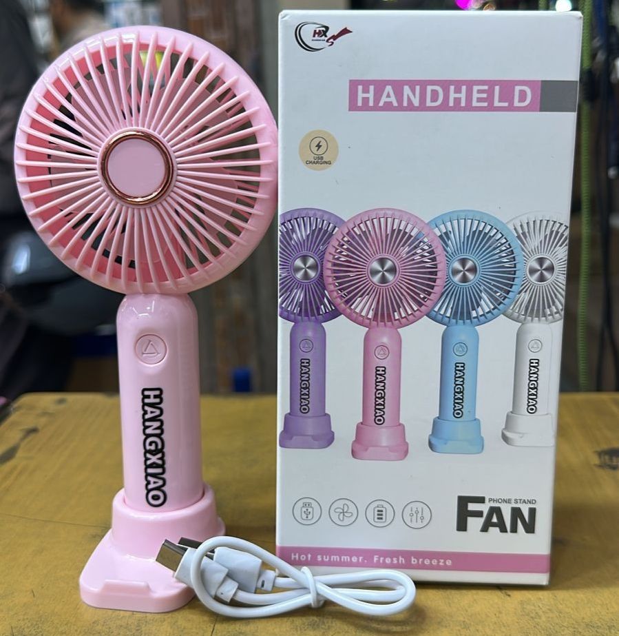 Mini Portable Fan Rechargeable With Stand 3 Speed And Long Lasting Battery Backup
