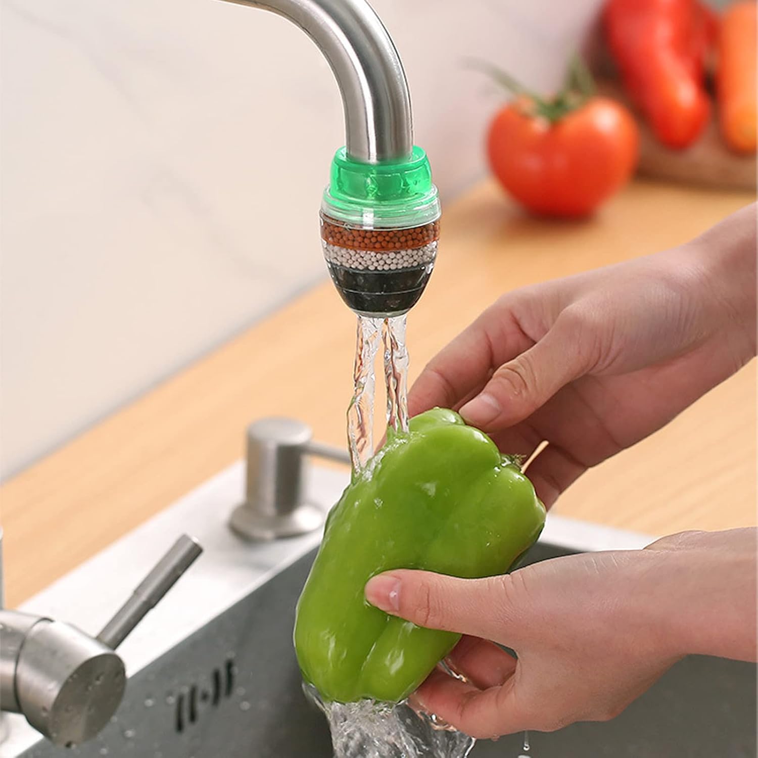 2 PCS Faucet Filter 5 Layers for Home Water Purifier Filter Activated Carbon Filtration Tap Water Mini Faucet Filter