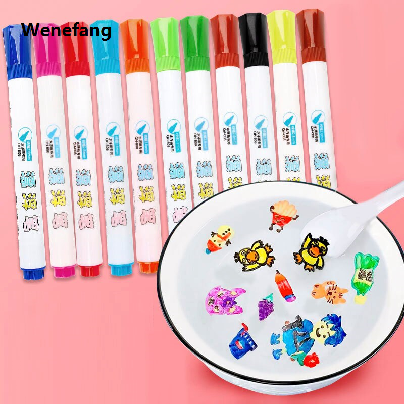 Wenefang Magical Water Painting Pen Colorful Markers Floating Ink Pen Doodle Water Pens Children Montessori Early Education Drawing Toys