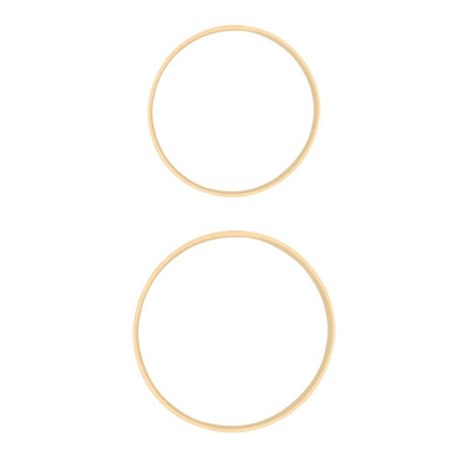 FORIDE 2x Dream Bamboo Rings,Wooden Circle Round Catcher DIY Hoop for Flower Wreath House Garden Plant Decor 18cm & 26cm