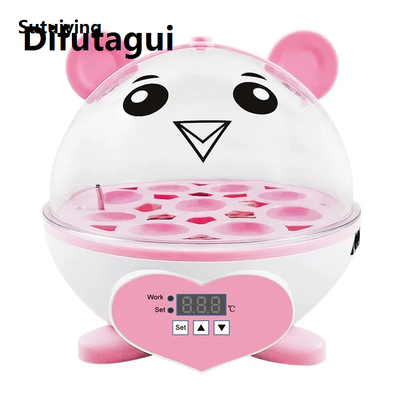 Difutagui Fifty percent discount Sutuiying Mini Mini Incubator 9pcs Semi-automatic Incubator Egg Incubator Hatchers Luxury Household Chicken, Duck, Quail, Bird Egg Hatching Boxes