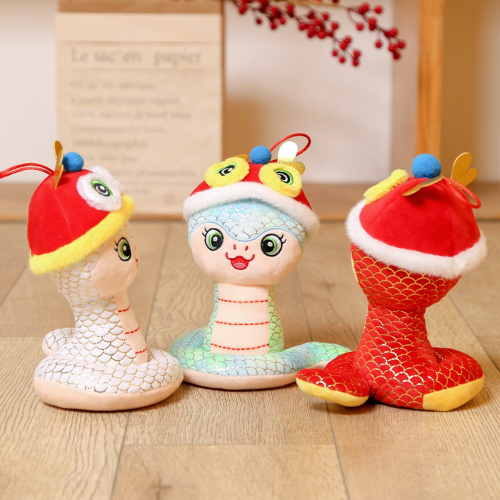 Fashion Snake Year Mascot Plush Toy 13/17/22cm Mascot of The Year of The Snake Snake Year Mascot Gifts Awakening Lion Zodiac Gift Home Decoration