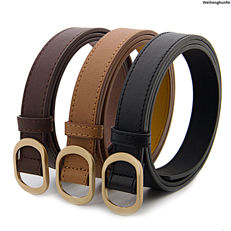 WeihonghunfeiBargain price Five Colors Women's Belt Is Used For Jeans Waist Artificial Is For Dresses Fashionable Gold Buttoned Pants