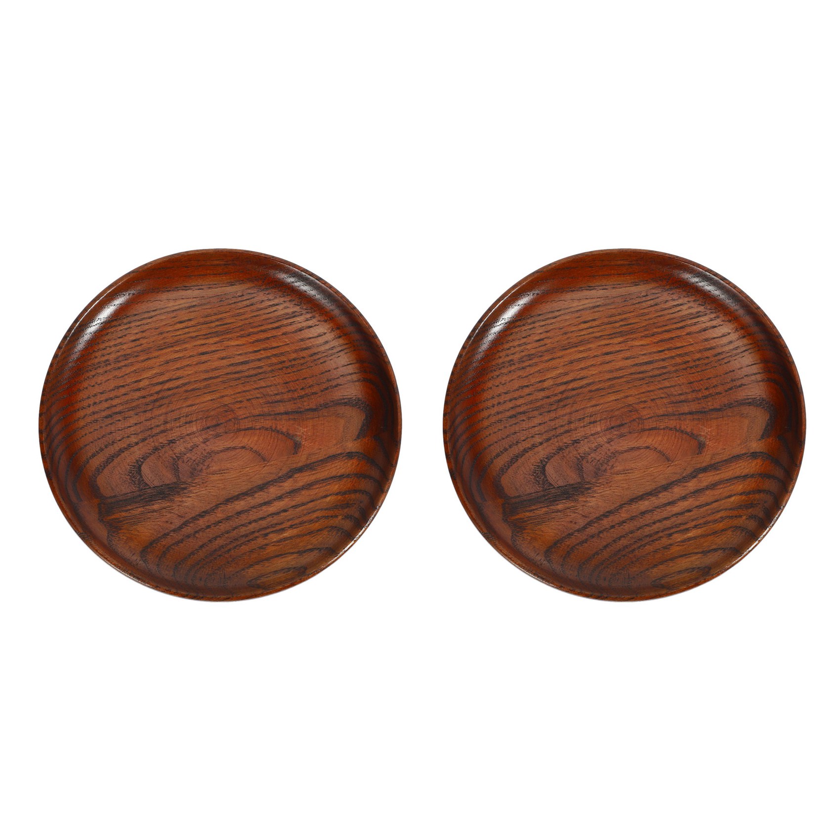 FORIDE 2X Tableware Household Smooth Wooden Bread Dish Tray Kitchen Utensils Seasoning Plate Round