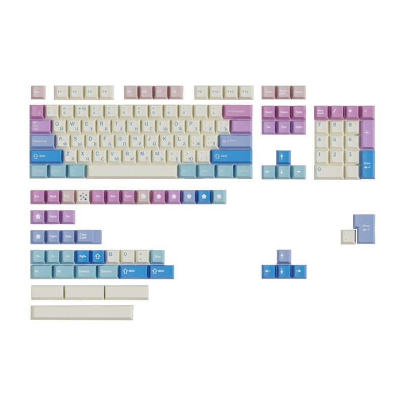 (GGBR)-150 Keys Keycaps PBT Material Keyboard Keycaps Cherry Profile Sublimation Keycap for Most Mechanical Keyboards B
