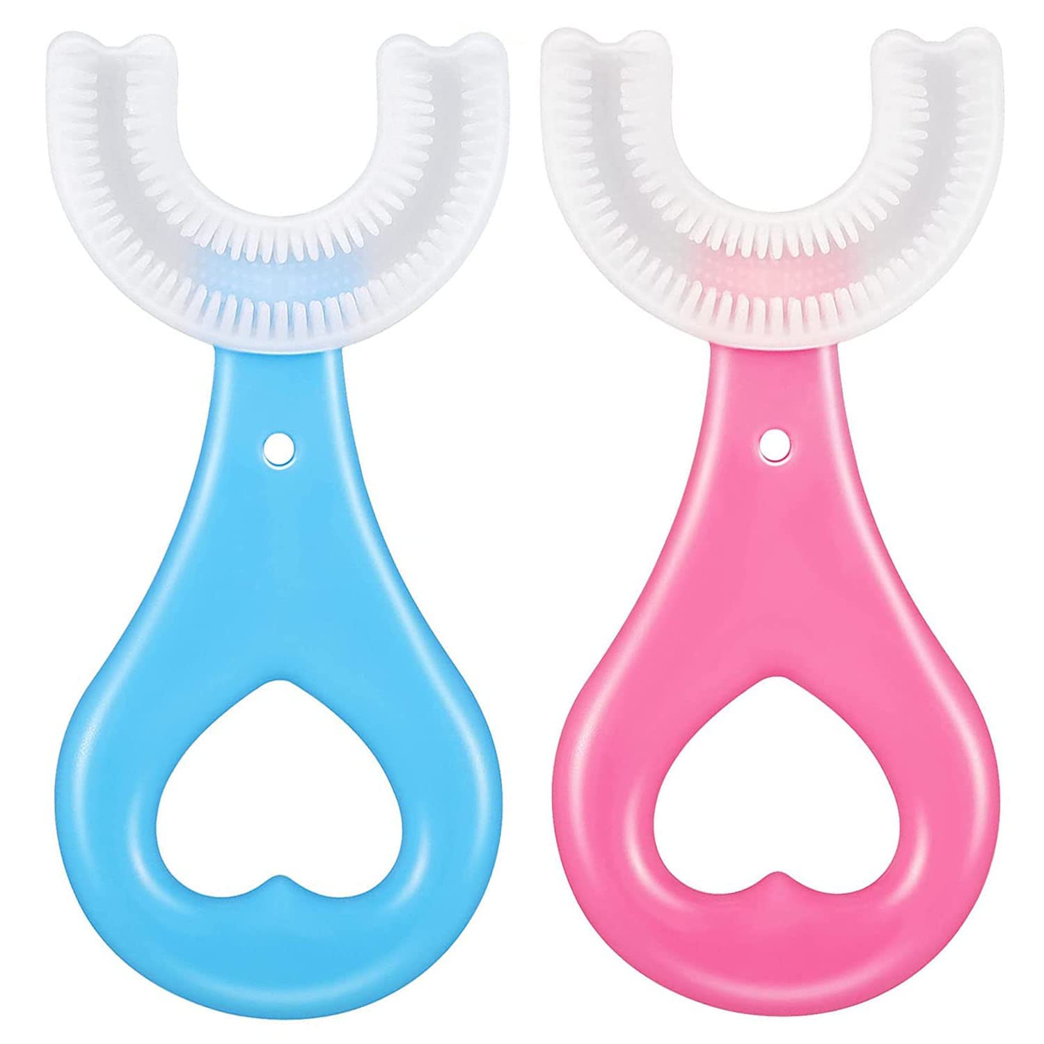 Mumlove U Shape Toothbrush For Kids, Soft Silicone Oral Teeth Cleaning, Children'S Manual Brush (Pack Of 2)