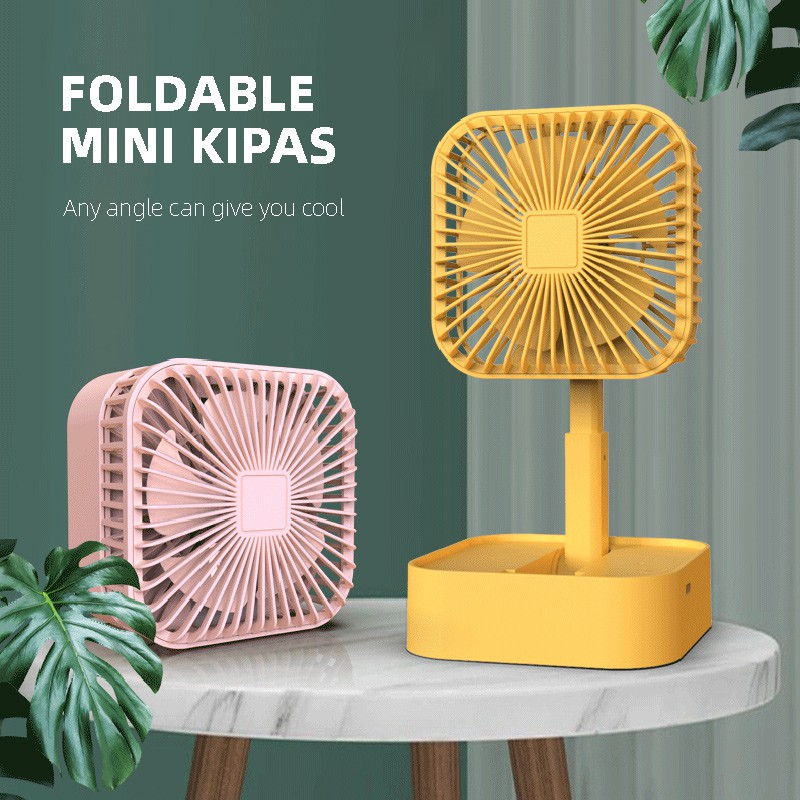 1Pcs Square Portable Rechargeable Collapsible Adjustable USB Mini Handy Desktop Fan