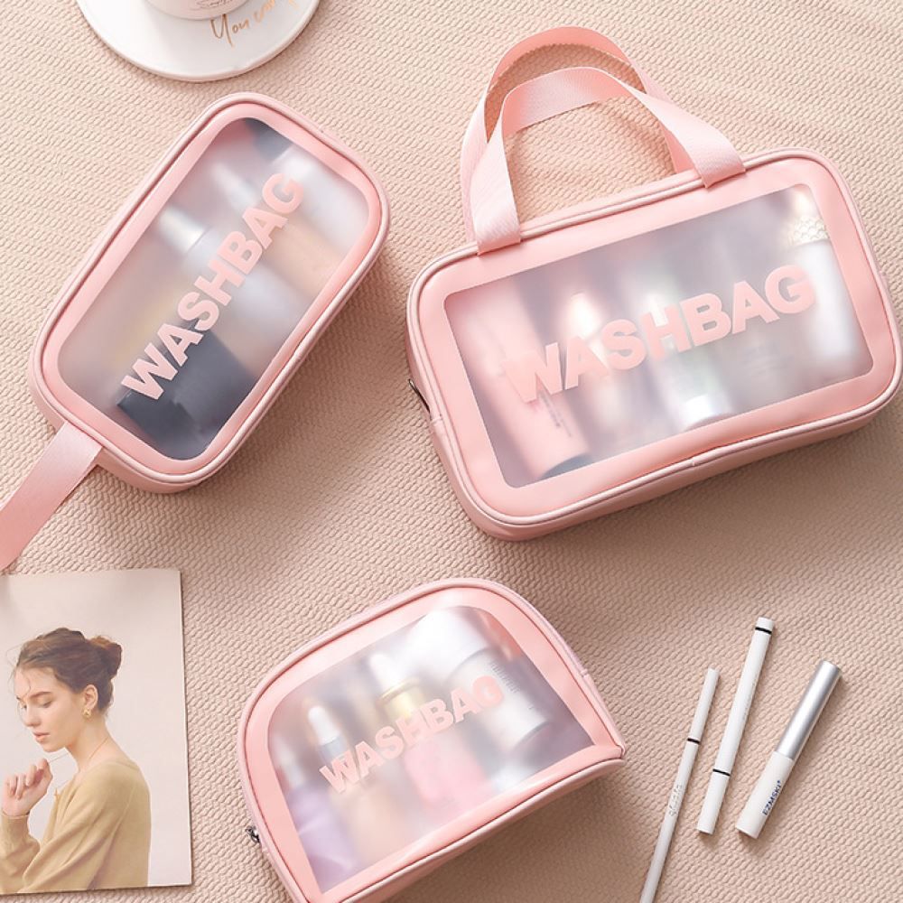 Portable Transparent PU Waterproof Multifunction Large-Capacity Swimming Bags Travel Storage Bag Travel Organizer Bags Washbag