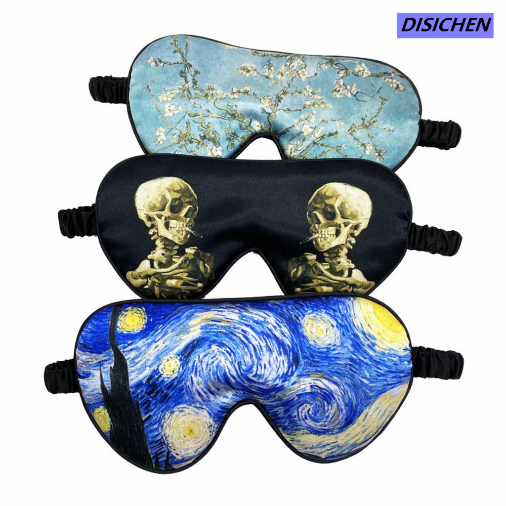DISICHEN 【Quality】 Artistic Design Eye Fashionable Printed High-Value Sleep Portable Comfortable Van Gogh for Travel Sleep Aid Relaxation Eye Care Gift Item
