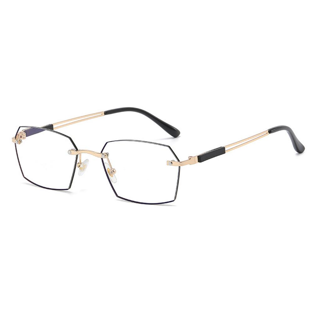 1pc Retro Metal Blue Light Blocking Reading Glasses Square Frame Photochromic Classic Clear Lens Readers For Women Men Daily Use