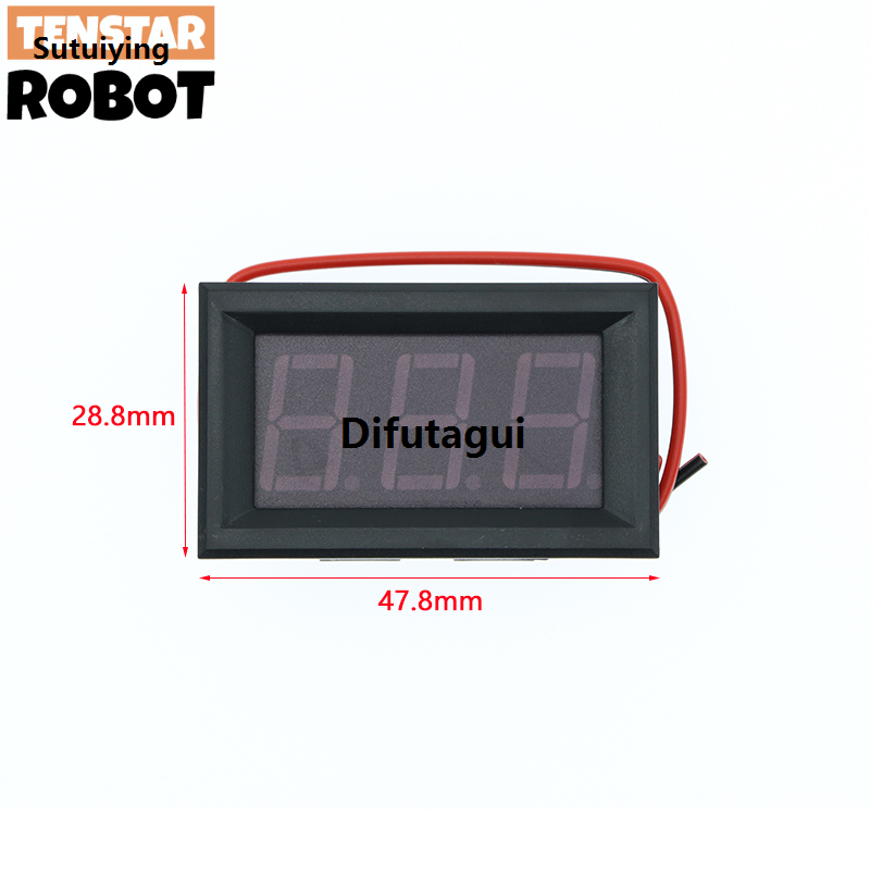 Difutagui AC 70-500V 0.56| LED Digital Voltmeter Voltage Meter Volt Instrument Portable Tool 2 Wires Red Green Blue Display 110V 220V DIY 0.56 Inch
