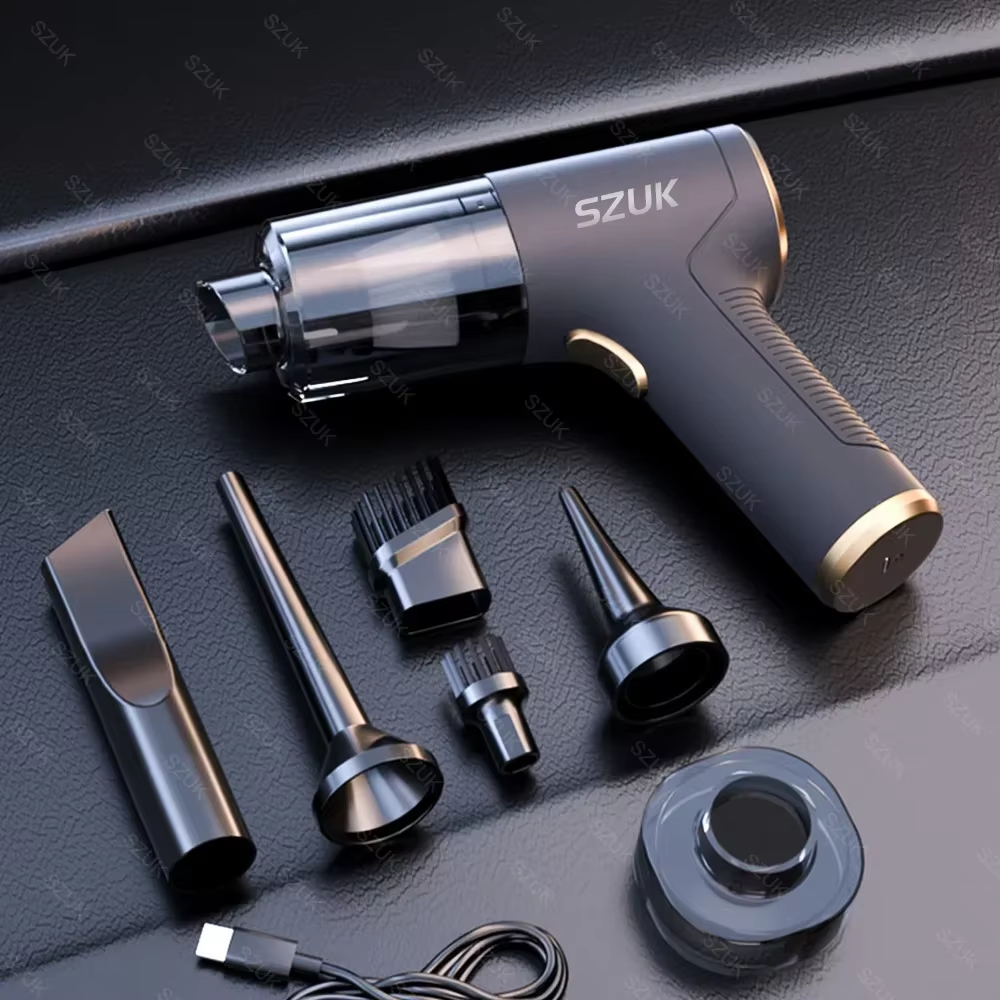SZUK 98000PA Car Vacuum Cleaner Mini Powerful Cleaning Machine Strong Suction Handheld for Car Wireless Portable Home Appliance Bles Online DZ-19E-04