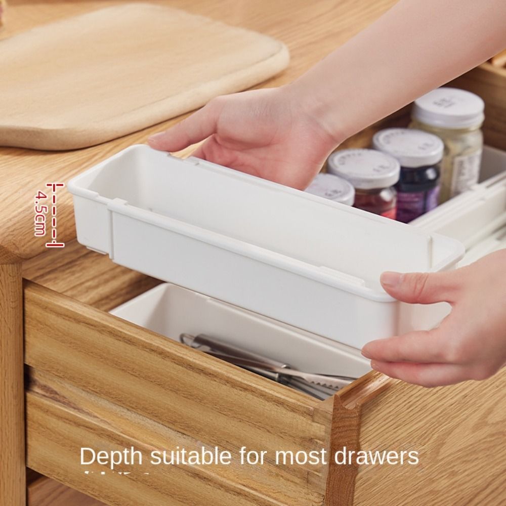 Creativity Adjustable Length Drawer Compartment Storage Box Kitchen Accessories Multifunction Drawer Organizers Sundries Divider Trays Plastic Drawer Cabinet