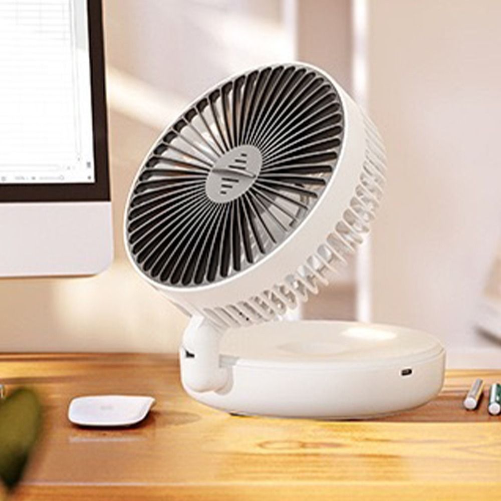 Multi Functional Charging Small Fan Luminous Portable Mini Fan Cooling Folding Air Circulation Fan Student