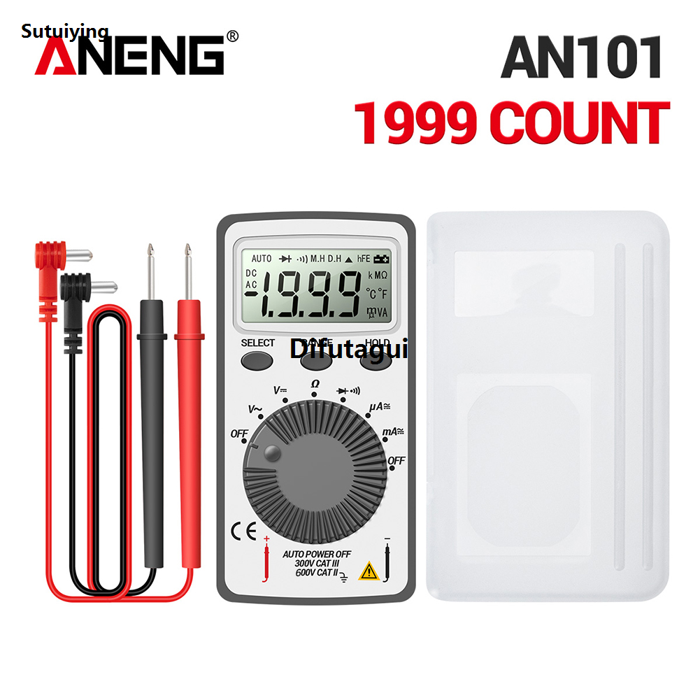 Difutagui AN101 Mini digital multimeter multimetro tester DC/AC Voltage Sales promotion Sales promotion Current lcr meter pocket professional testers with Test Lead