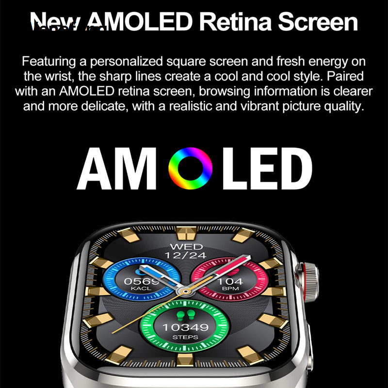 Wenefang TK16 Smart Watch Men 2.04inch Amoled Bluetooth Call AI Voice ECG 2025 New Health Monitoring SOS Sports Fitness Tracker Women Smartwatch