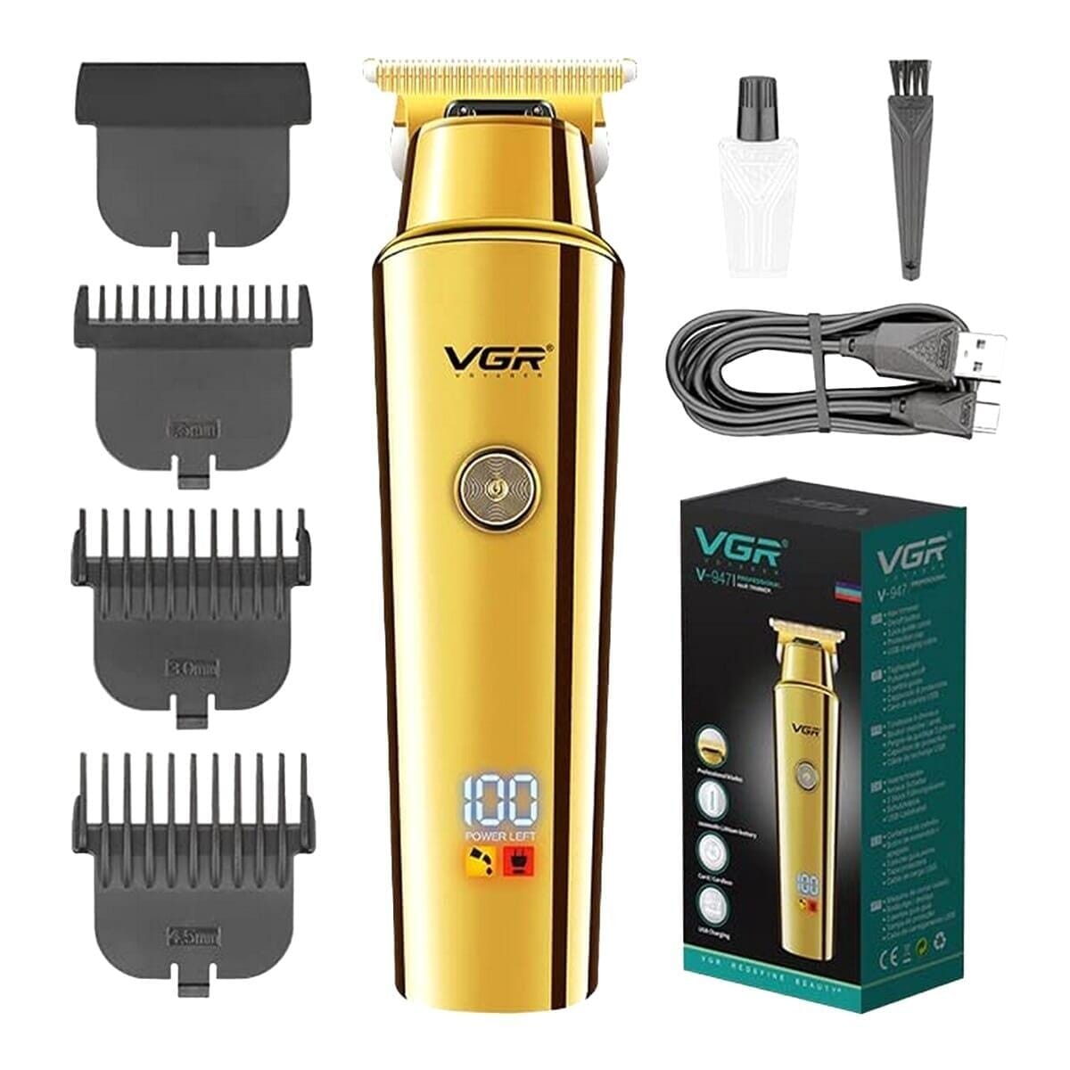 VGR V-947 Rechargeable Hair Trimmer Professional Adjustable Haircut Machine