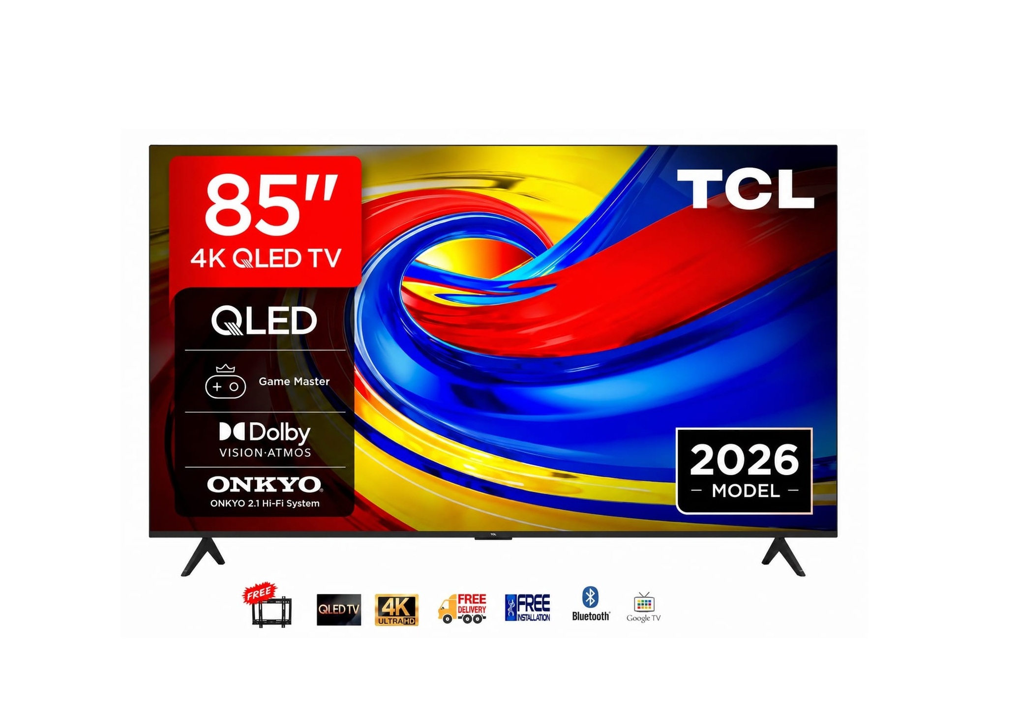 TCL 85 Inch 85P7L-UK Smart 4K UHD HDR QLED Google TV