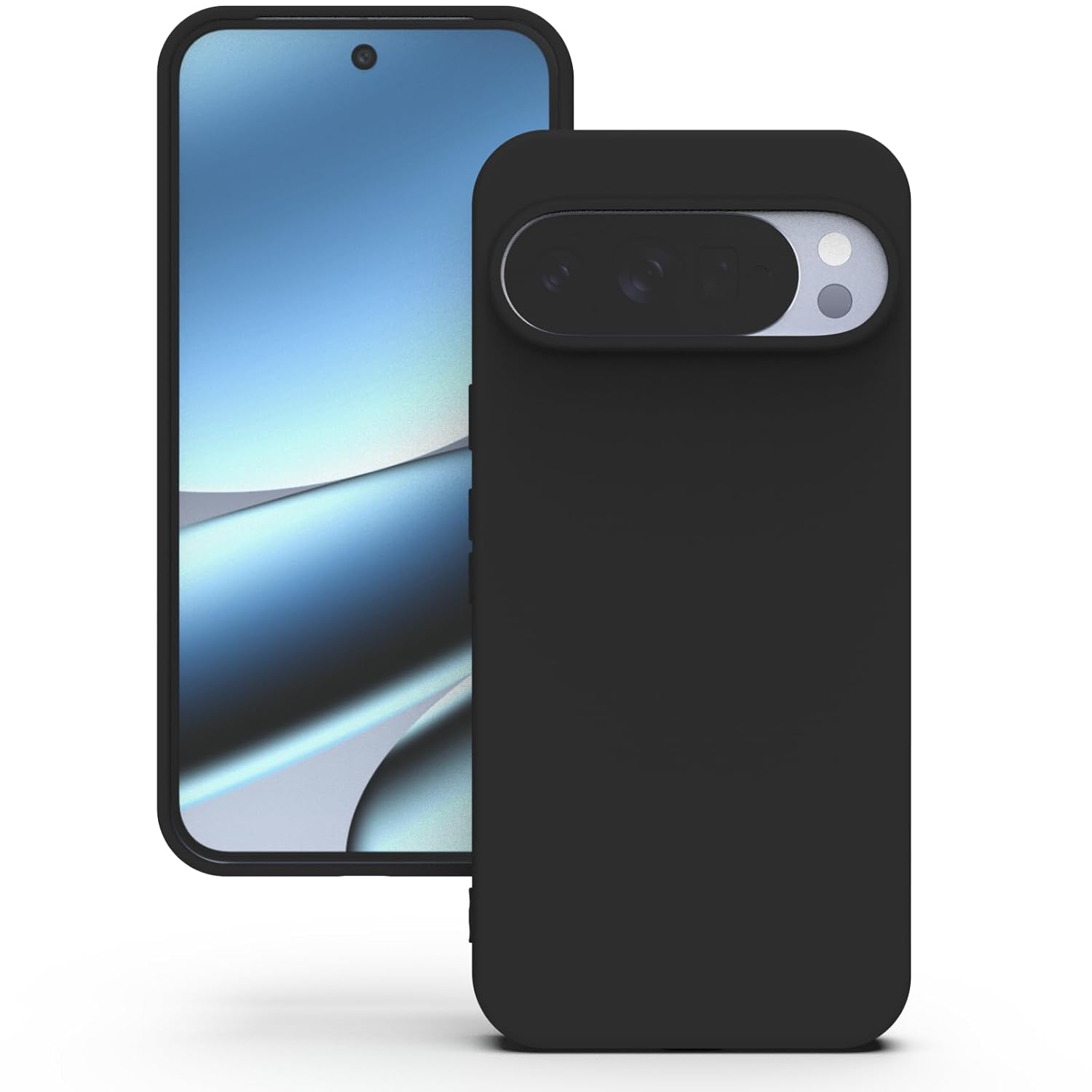 Silicone Back Case for Google Pixel 10/10 Pro, Soft-Touch, Shockproof Phone Back Cover for Google Pixel 10/10 Pro - Black