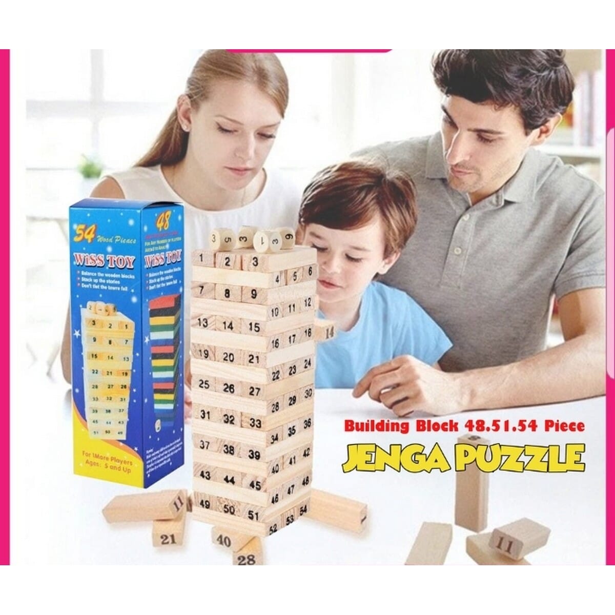 Big Jenga Number Wooden Toy, The Exciting Jenga Number Toy