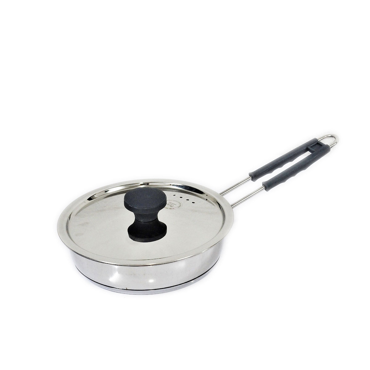 DeviDayal Stainless Steel Induction Base Frying Pan With Stainless Steel Lid-22 cm