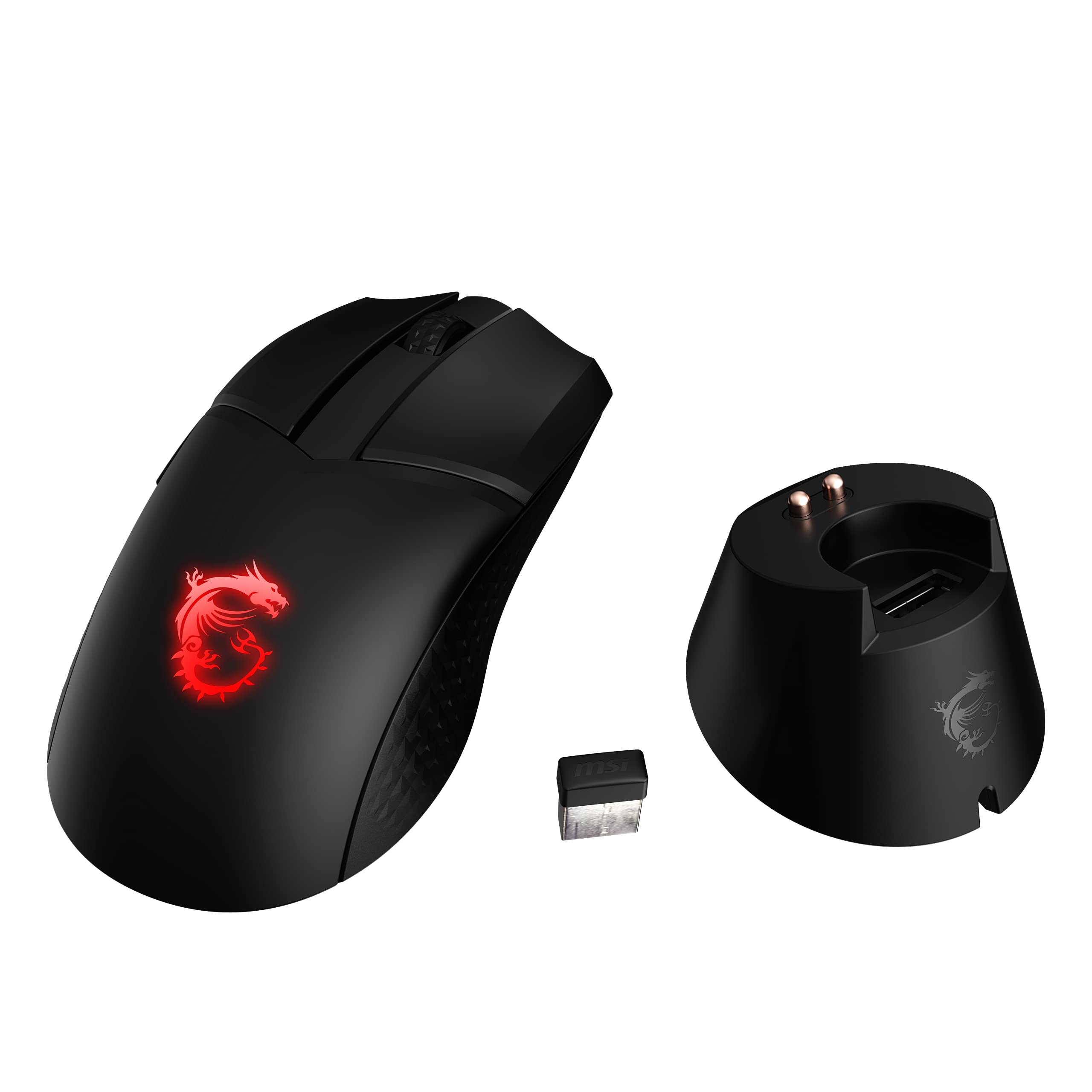 MSI CLUTCH GM41 Lightweight Wireless Gaming Mouse (OMRON Switch | 20000 DPI | 6 Buttons | RGB Light | 60M Clicks | Up to 80 Hours Backup)