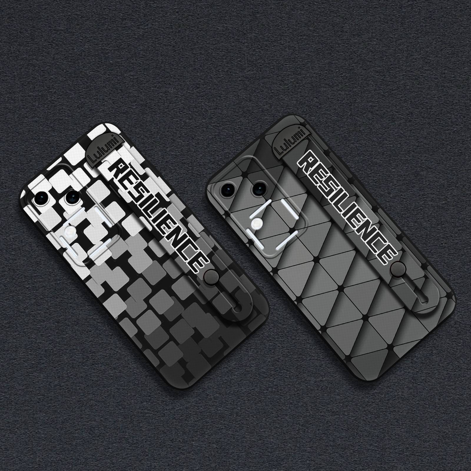 Fashion Design Durable Phone Case For VIVO S18/V30 Geometry Commerce Waterproof Phone Holder Wrist Strap Soft case