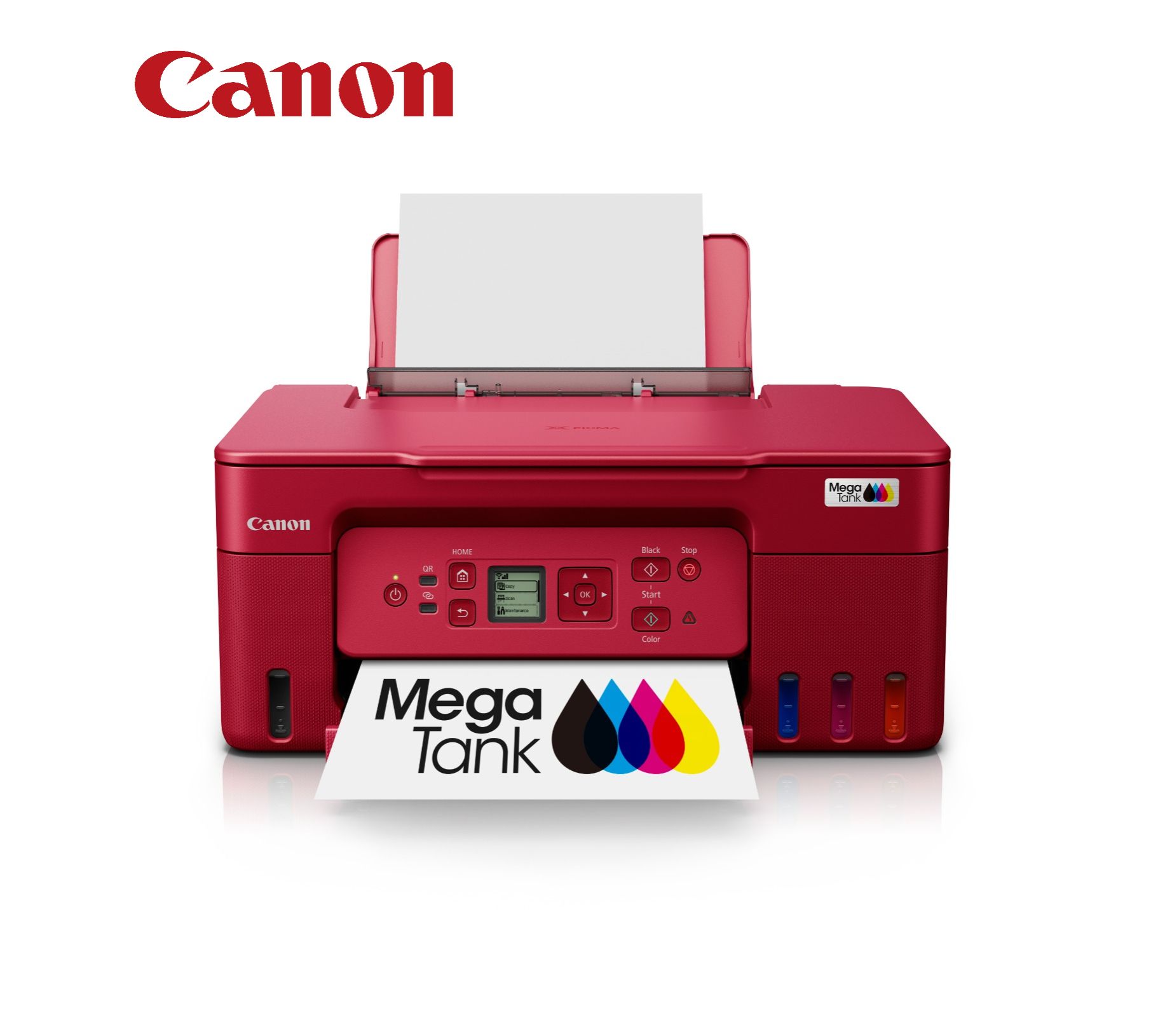 Canon Pixma G3770 3 in 1 Wireless Multi-Function Ink Tank Color Printer Compact Design For Home & Small office Use Red In Colors
