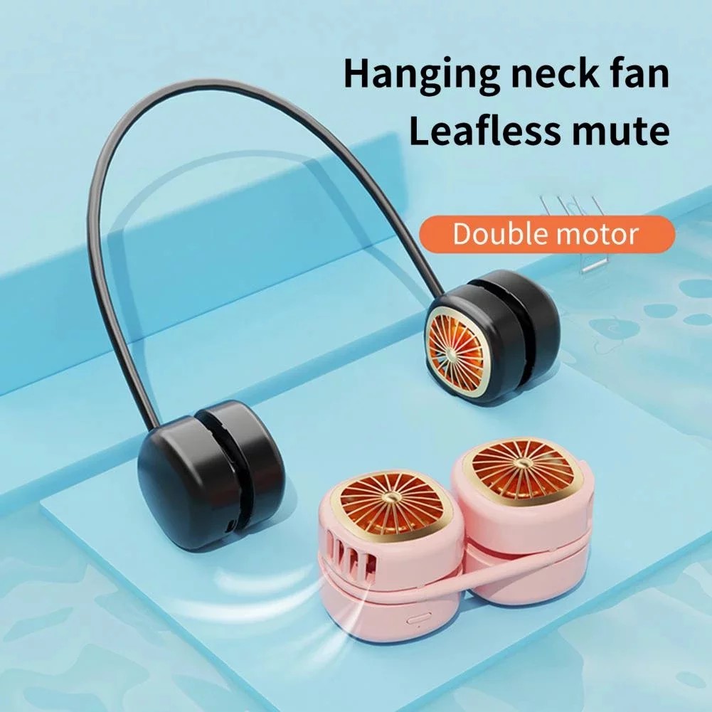 Portable Neck Fan, Hands Free Bladeless Fan, Shrinkable Wearable Personal Fan, USB Charging ,3 Speed Airflow