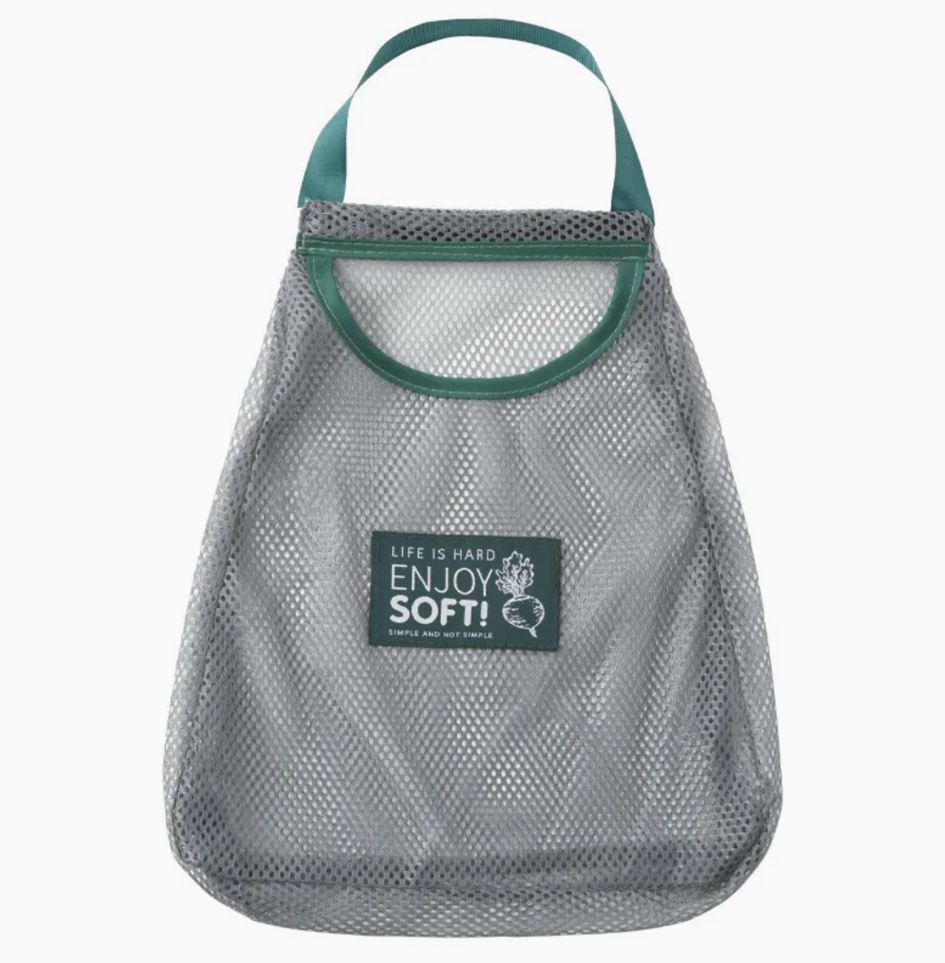 Yaira Reusable Mesh Bags for Fruit and Vegetable Hanging Storage Kitchen Storage Washable & Foldable Net Bags for Veggies Onion Garlic Fruit Green Pepper Garbage Fridge Refrigerator