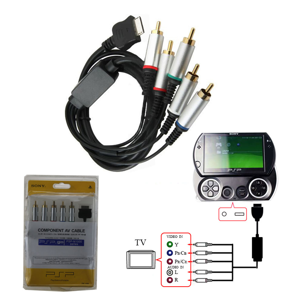 PSPgo Component AV Cable PSP- N180 for Sony PSP N1000 Series to Output Images on TV.