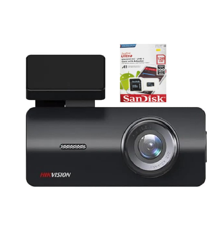 Hikvision AE-DC2018K2 WiFi 2MP Car Dash Camera With San Disk Ultra 128 GB Memory Card