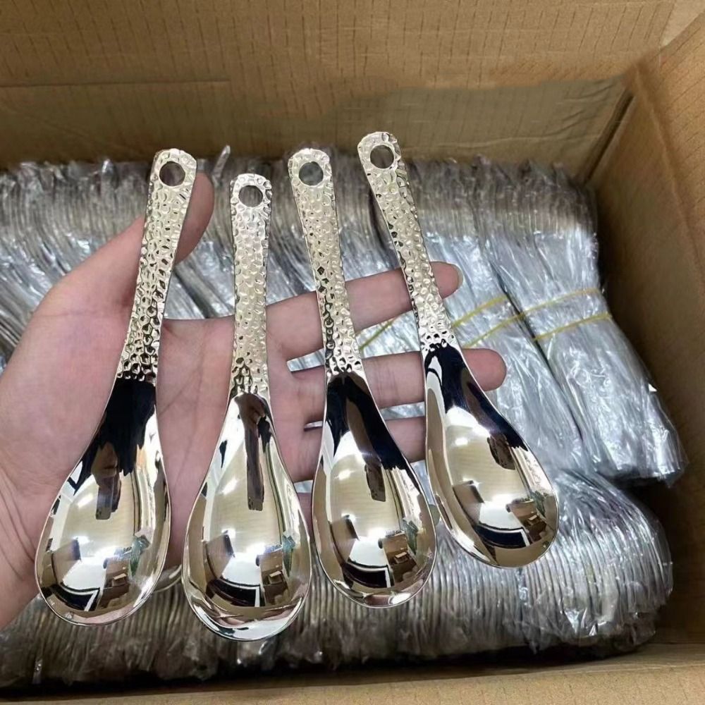 2PCS Creative Stainless Steel Rice Scoop Silver Mirror Polished Soup Spoon Rice Spoon Home