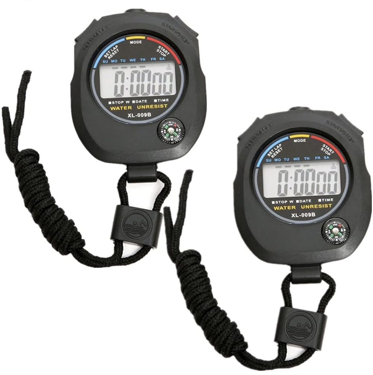Black Digital Sport Stop Watch With Compass Kitchen Cooking, Sport, Classroom Timer Count Up Down Alarm Cooking Set Clock