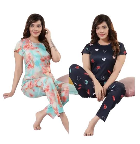 TWO PIECE NIGHT SUIT (CO-RD SET) (PACK OF TWO)