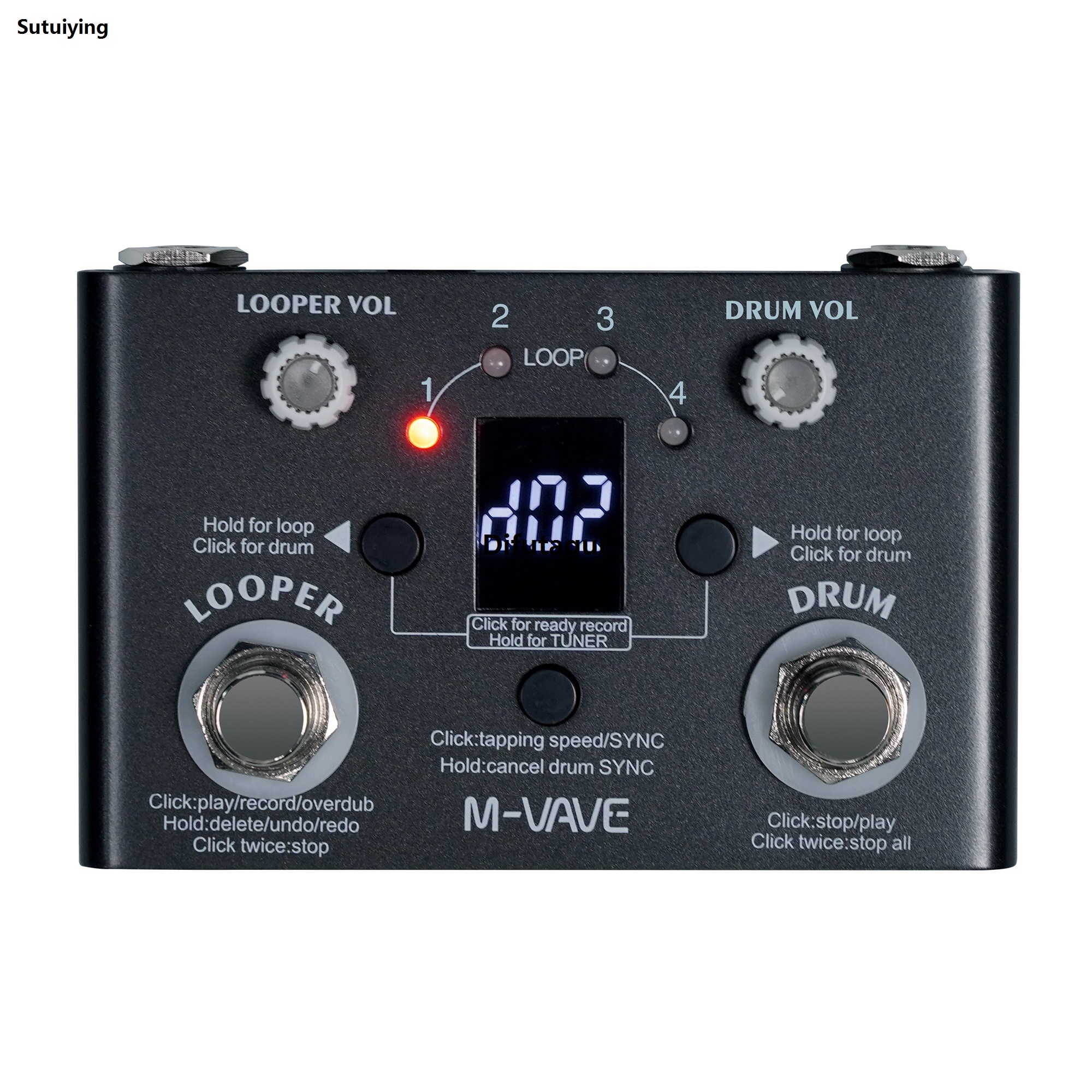 Difutagui Sutuiying M-VAVE Guitar Effect Pedal Drum Machines Looper Pedal Effector New style 2025 New Lost Tempo Drum Machines 30 Drums 11 Mins Looper Recoding Time