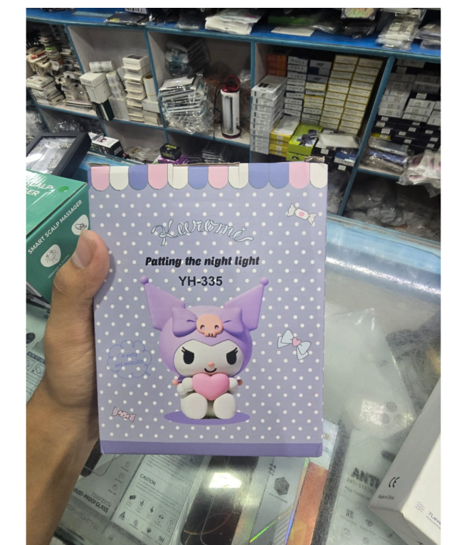Sanrio Kuromi Patting Night Light YH-335 - Cute Purple Anime Silicone LED Desk Lamp for Kids Bedroom, Rechargeable Soft Touch Sensor Pat Light Nightlamp Gift for Girls