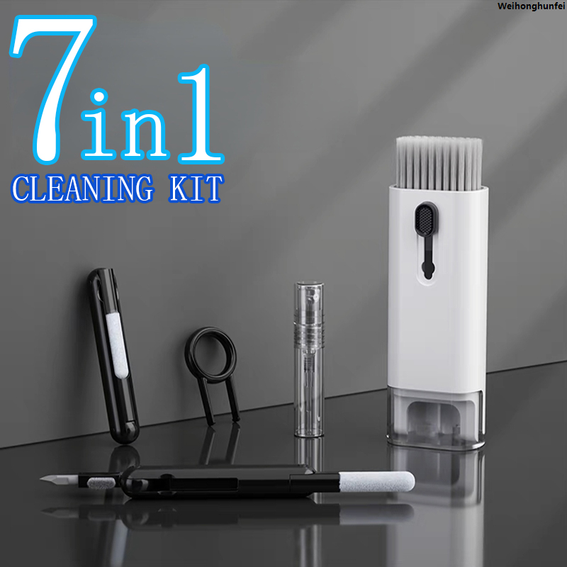 WeihonghunfeiSales promotion 7-in-1 Keyboard Cleaning Kits Airpods Cleaner Headset Cleaner Pen Laptop Screen Cleaning Bluetooth Earphones Cleaning Kit