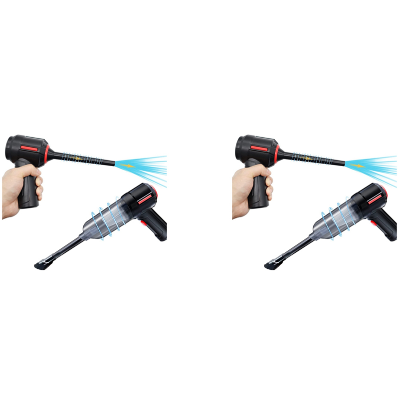 EITGZWAS 2X 3-In-1 Computer Vacuum, Compressed Air Duster Blower, Portable Handheld Vacuum Cleaner Cordless Rechargeable