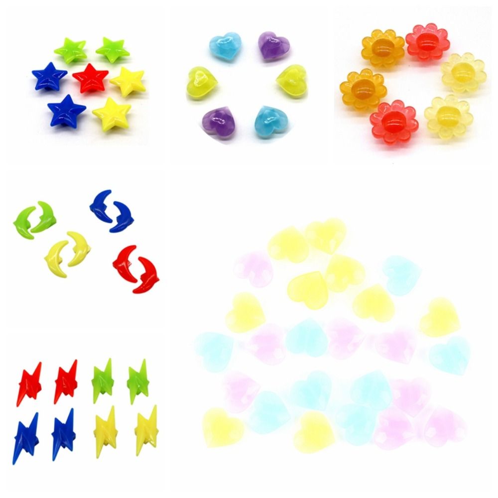 Children Love Heart Stars Plastic Cycling Multi-color Bicycle Round Bead Bike Accessories Spoke Beads Decoration