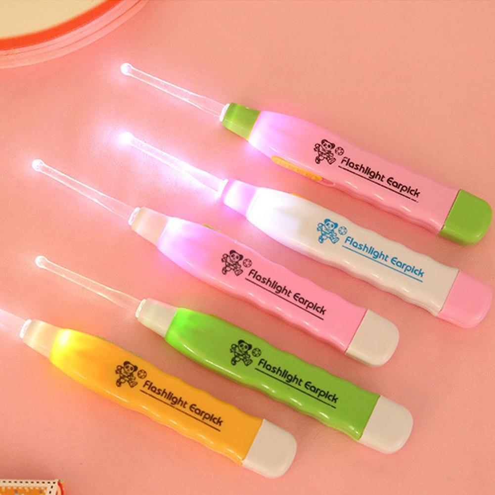 【New arrival】1PCS Luminous Ear Wax Cleaner LED Light Earpick Earwax Remover Ear Curette Spoon Care Tool For Children Baby Kids #289549