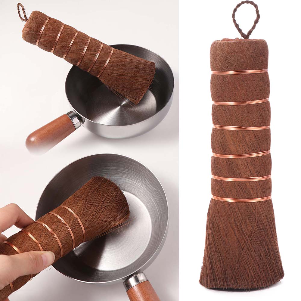 Durable Non-stick Pan Palm Washing Pot Brush Soft Bristle Natural Dishwashing Brush Portable Reusable Cleaning Brush Daily Use