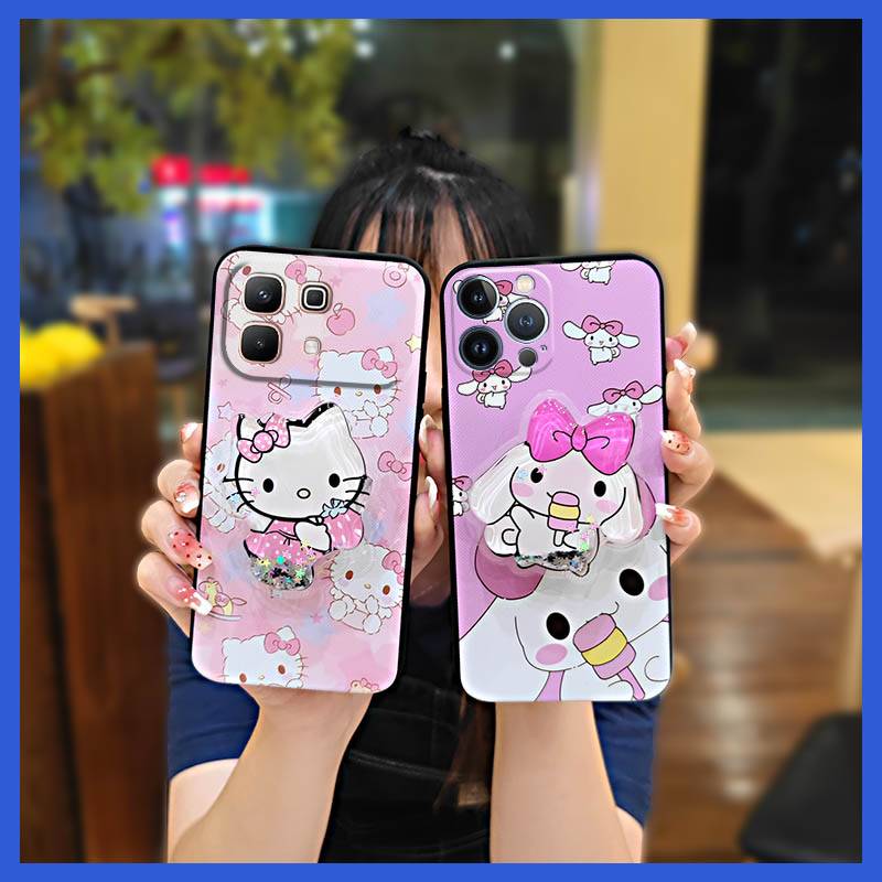 Glitter cute Phone Case For infinix Note60/X6879 Rotatable stand Waterproof TPU Kickstand protective Simplicity Cartoon