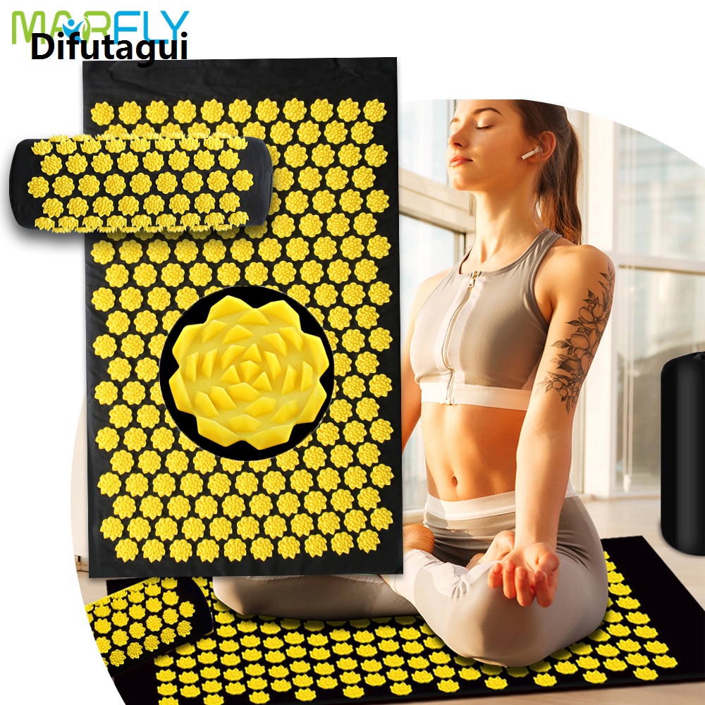 Difutagui Fifty percent discount Acupressure Mat Kuznetsov's Applicator Yoga Mats Cushion Sensi Massage Body Pillow Foot Massager Mat With Needle Fitness Pilates