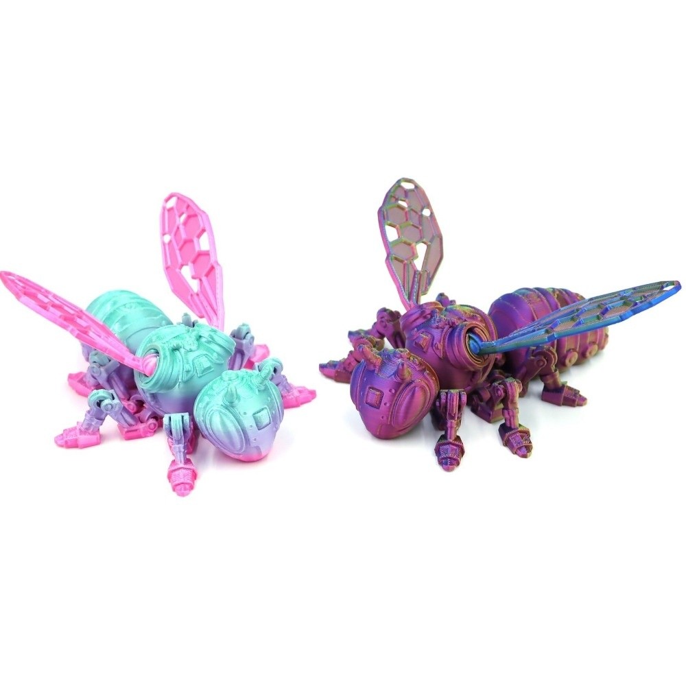 Insect Toys Movable Joint 3D Printing Bee Model Handmade 3D Printed Mechanical Bee Toy Creative Design Wing Joints Movable Joint Insect Toy Children Gift