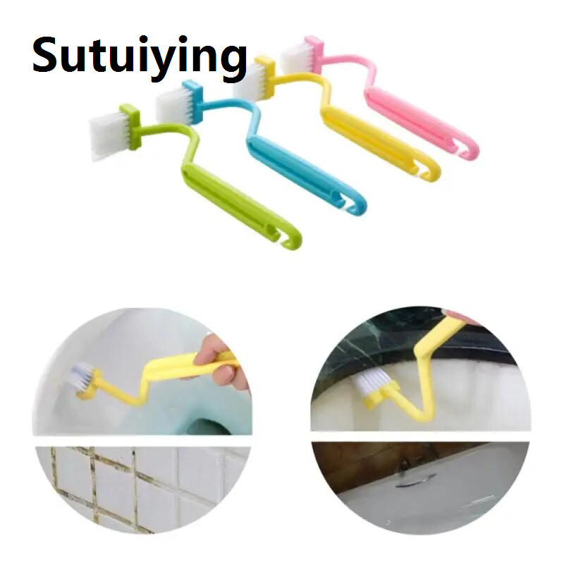 Sutuiying Toilet Cleaning Brush Bathroom Cleaning Accessories Portable Toilet Brush Corner Brush 1Pcs Bending Handle Scrubber Curved